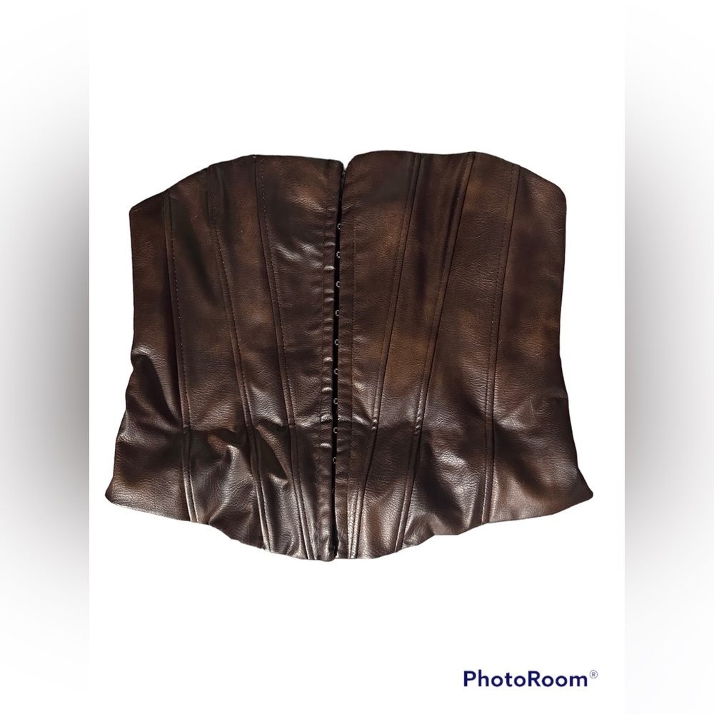 Faux Leather Corset Top